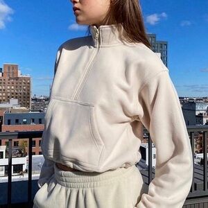 TNA polar fleece 1/2 zip sweater size